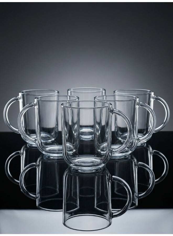 Luminarc Troquet 6 piece Tea & Coffee Mug Set 25 cl, Tempered Glass, Dishwasher safe, Micowave safe - Image 5