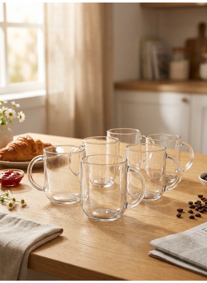 Luminarc Troquet 6 piece Tea & Coffee Mug Set 25 cl, Tempered Glass, Dishwasher safe, Micowave safe - Image 3