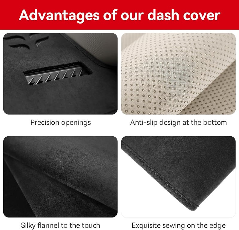 Bercicci Dash Cover for Toyota RAV4 2024 2023 2022 2021 2020 2019 Accessories Flannel Dashboard Cover Dash Mat Center Console Cover Sunshield Protector Pad - Image 4