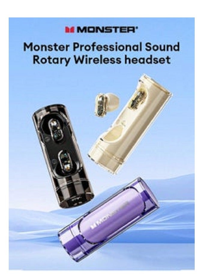 Monster XKT13 Wireless Bluetooth Earbuds Gaming Headphones Deep Bass Low Latency Game Headset with Built-in Microphone For Gaming Noise Canceling Headsets Violet - Image 3