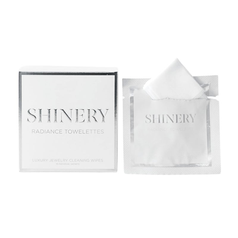 Shinery Radiance Towelettes Jewelry Cleaning Cloth Wipe with No Rinse Required for On The Go One Pack of 10