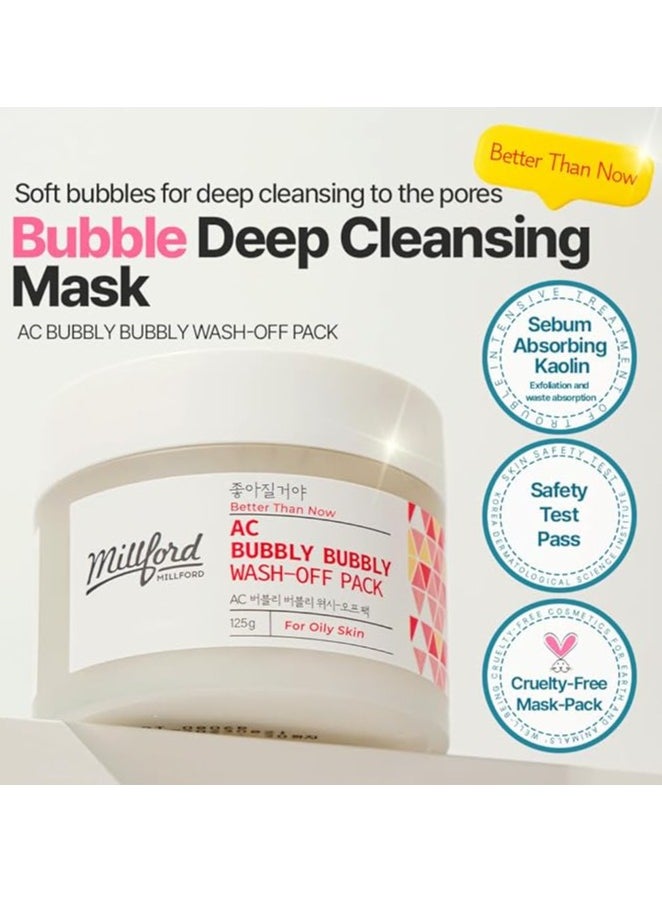 Milford - Milford AC Bubbly Bubbly Wash-Off Pack 125g for Deep Cleansing, Acne Prone Skin - Image 1