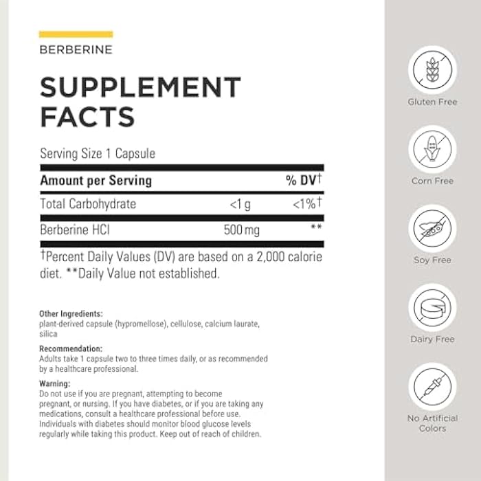 Integrative Therapeutics Berberine - Supports Metabolic Health & Cellular Energy Metabolism - Practitioner-Trusted Quality - Dairy-Free & Gluten-Free - 60 Capsules (60 Servings) - Image 3