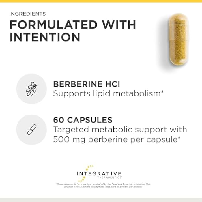 Integrative Therapeutics Berberine - Supports Metabolic Health & Cellular Energy Metabolism - Practitioner-Trusted Quality - Dairy-Free & Gluten-Free - 60 Capsules (60 Servings) - Image 4
