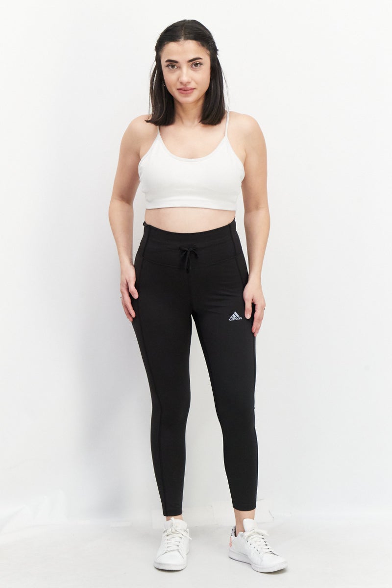 Adidas Women Tight Fit 7/8 Brand Logo Running Leggings, Black - Image 2