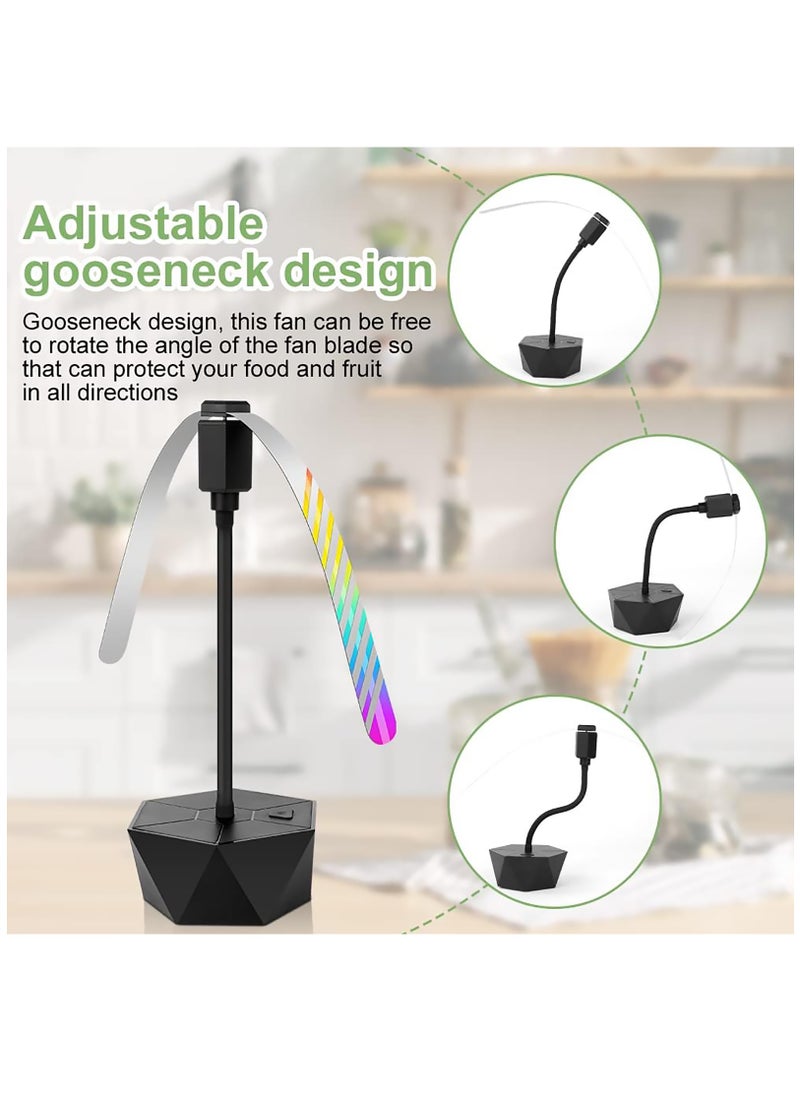 Generic Automatic Fly Repellent Fan with Soft Blades - 2PCS Portable Electric Bug Repellent Fans for Restaurants, Picnics, BBQs, and Camping - Keep Flies and Bugs Away, Black  - Image 4