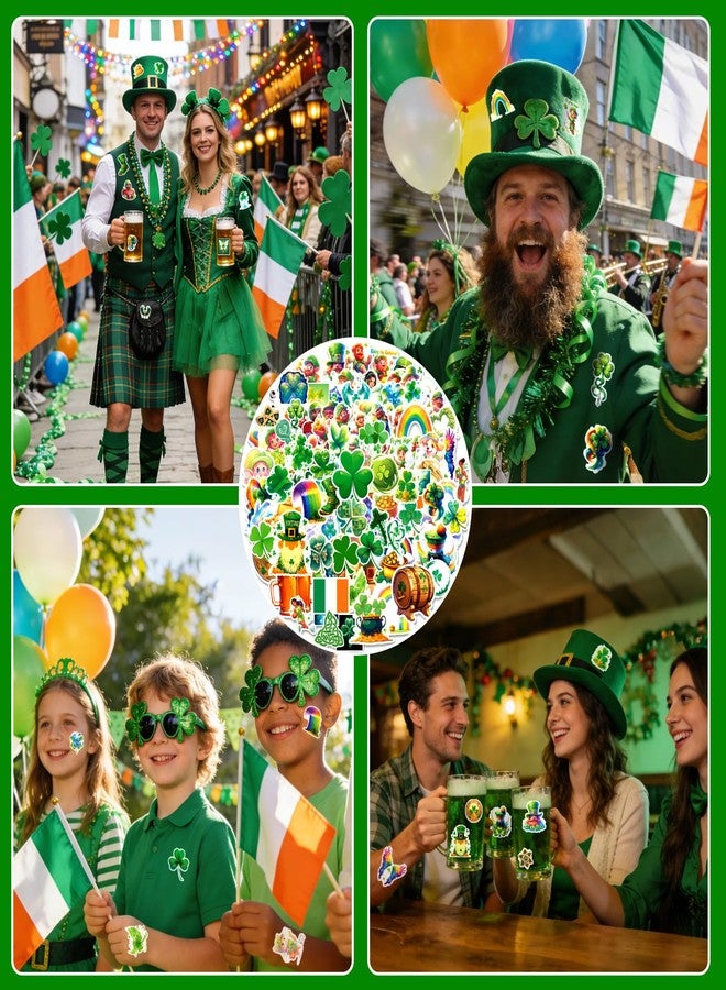 Cuteliili 105 Pcs St. Patrick's Day Water Bottle Sticker, St Patricks Day Party Favors Irish Holiday Stickers Flag Leprechaun Green Shamrock Face Stickers Clover Phone Sticker - Image 2