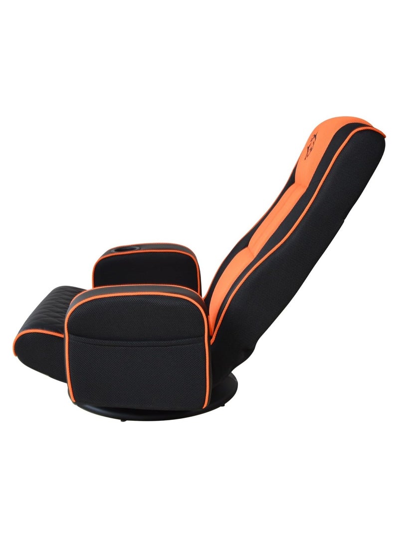 Floor Gaming Chair w/Armrests,Folding Video Reclining Sofa w/6 Adjustable Position, Padded Backrest & Cushion, Lazy Lounger Couch for E-Sports, Reading, Relaxing, Watching TV, 360° Swivel - Image 1