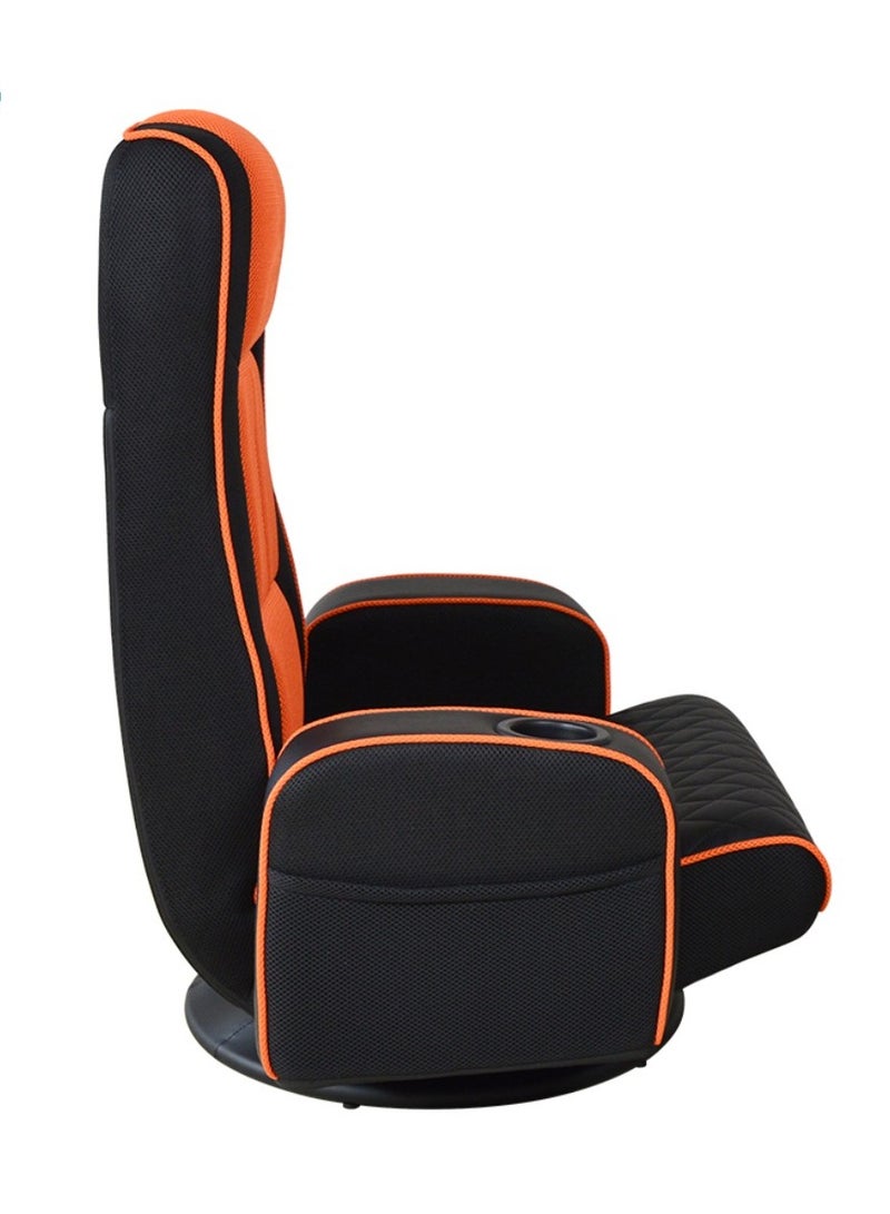 Floor Gaming Chair w/Armrests,Folding Video Reclining Sofa w/6 Adjustable Position, Padded Backrest & Cushion, Lazy Lounger Couch for E-Sports, Reading, Relaxing, Watching TV, 360° Swivel - Image 5