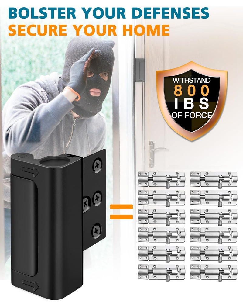 WINONLY Home Security Door Reinforcement Lock - Child Proof Door Locks for Front Door Child Safety Lock High Door Locks for Kids Safety Withstand 800 lbs Top Flip Door Latch Lock for Inward Swinging Door - Image 2