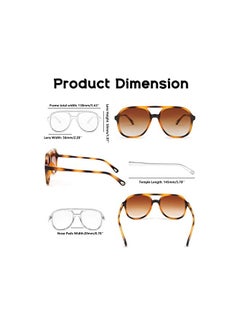 FEISEDY Retro Sunglasses for Women Men Square 70s Classic Double Bridge UV400 Lens Frame Sun Glasses B2394  - Image 3