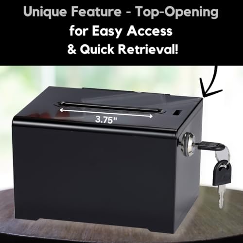 AdirOffice Adir Suggestion Box with Slot and Lock – Acrylic Donation Box for Fundraising, Drawing Box for Raffle, Funraiser Box, Tip Box with Lock - 6.25x4.5x 4 Inches voting box with slot and Sign Holder - Image 3