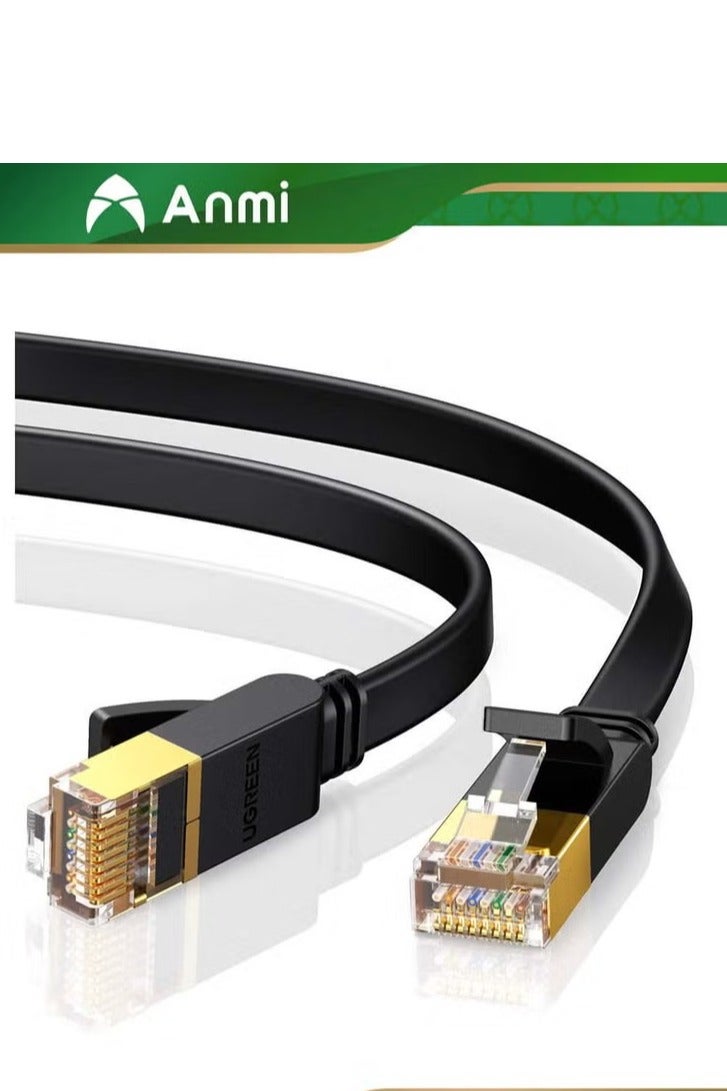 Anmi Anmi 5M Cat 7 Ethernet Cable, High Speed Gigabit Flat Lan Network Cable, with RJ45 Gold Plated Connector, 10Gbps 600Mhz Shielded Internet Patch Cord for Switch, Router, Modem
