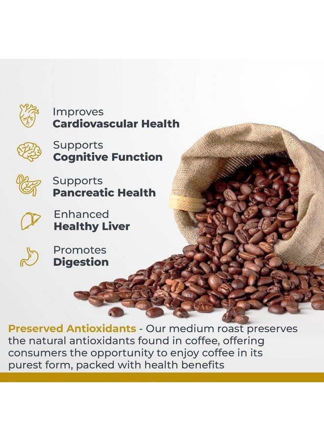 Premier Research Labs Organic Whole Roasted Coffee Beans - Medium Roast, From Guji Region of Ethiopia, Crafted for Optimal Health Benefits, Sweet & Fruity, Well-Balanced, Gluten Free - 1 Pound