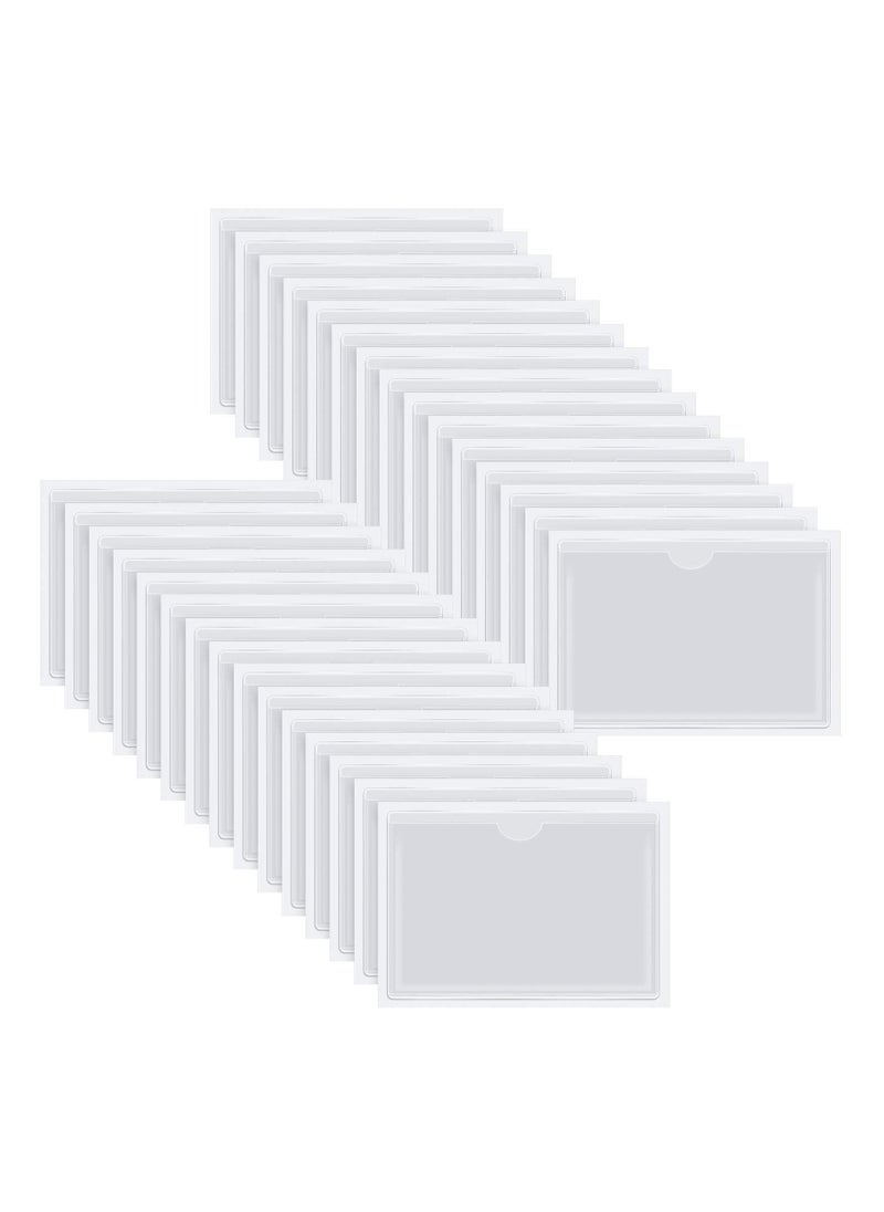 Y&D Self-Adhesive Index Card Pockets with Top Open for Loading - Ideal Holder Organizing and Protecting Your Cards Crystal Clear Plastic, 4.33 x 6.3 Inches 30-Pack  - Image 1