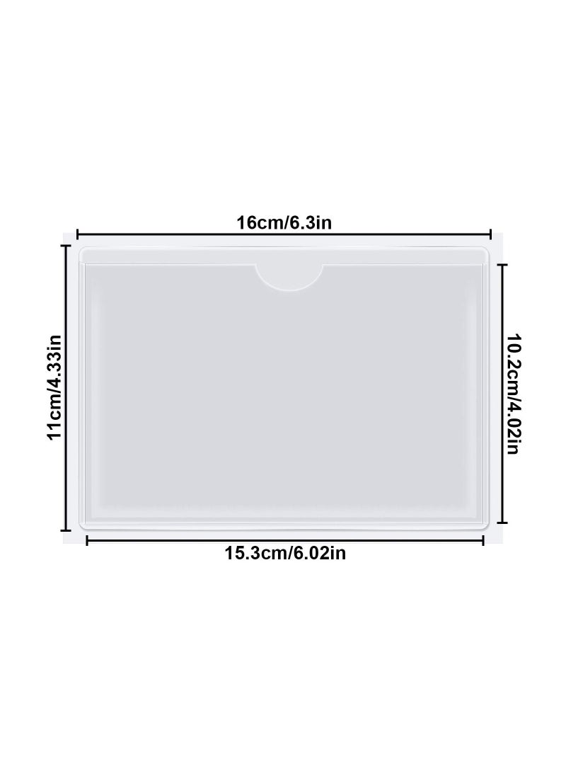 Y&D Self-Adhesive Index Card Pockets with Top Open for Loading - Ideal Holder Organizing and Protecting Your Cards Crystal Clear Plastic, 4.33 x 6.3 Inches 30-Pack  - Image 2