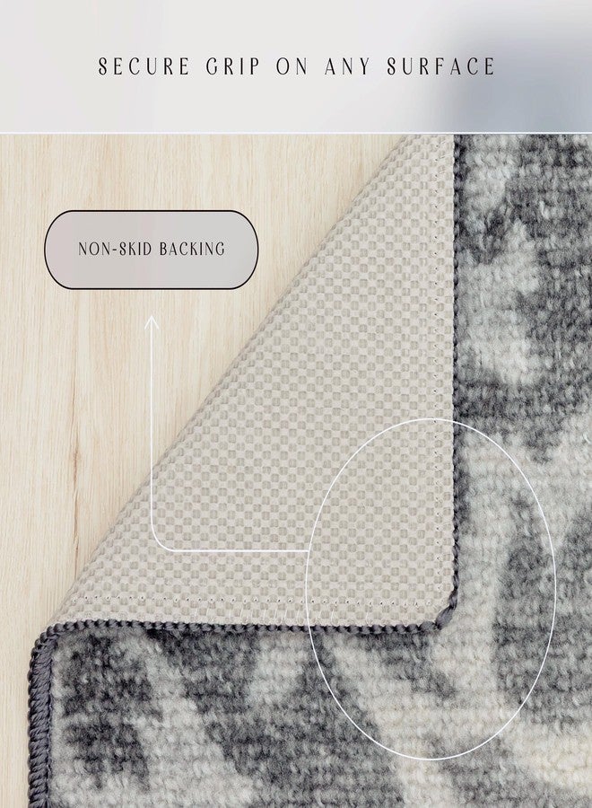 Maples Rugs Exeter Floral Runner Rug - Made in USA - Washable, Non Slip Indoor Carpet for Hallway, Kitchen, and Laundry Room, 2' x 6', Grey - Image 5