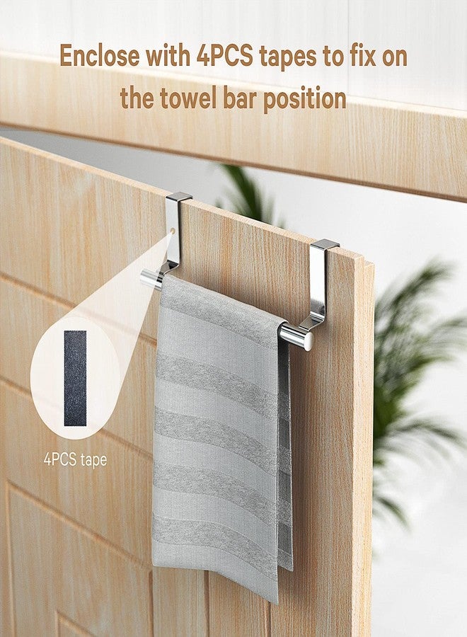 Mosuch Stainless Steel Over Door Towel Rack Bar Holders for Universal Fit on Over Cabinet Cupboard Doors 2 Pack (Sliver) - Image 5