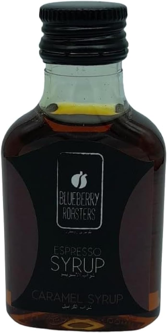 Blueberry Roasters Caramel Syrup - 100 ml Espresso Syrup for Coffee, Desserts, and Beverages