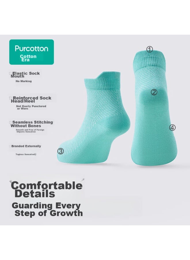 Purcotton Essential School Children's Socks, Seamless Socks, 5a Grade Antibacterial, Odor-resistant, Sweat-absorbing, Boys And Girls Socks, Size 14 - Image 5