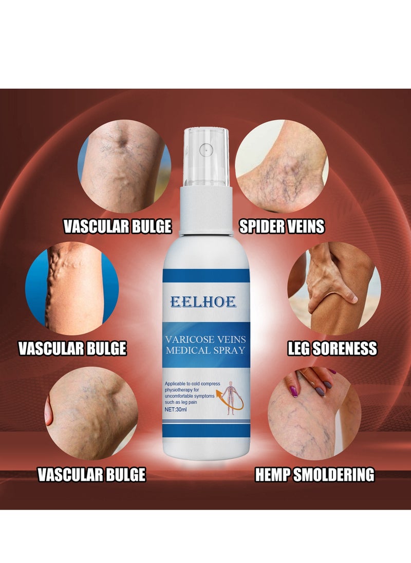 Varicose Veins Medical Cream, Eliminate Spider Veins Spray, Relieve Varicose Veins, Improve Blood Circulation, Relieve Leg Fatigue, Anti-Edema, Improve Blood Circulation and Quickly Reduce Swelling
