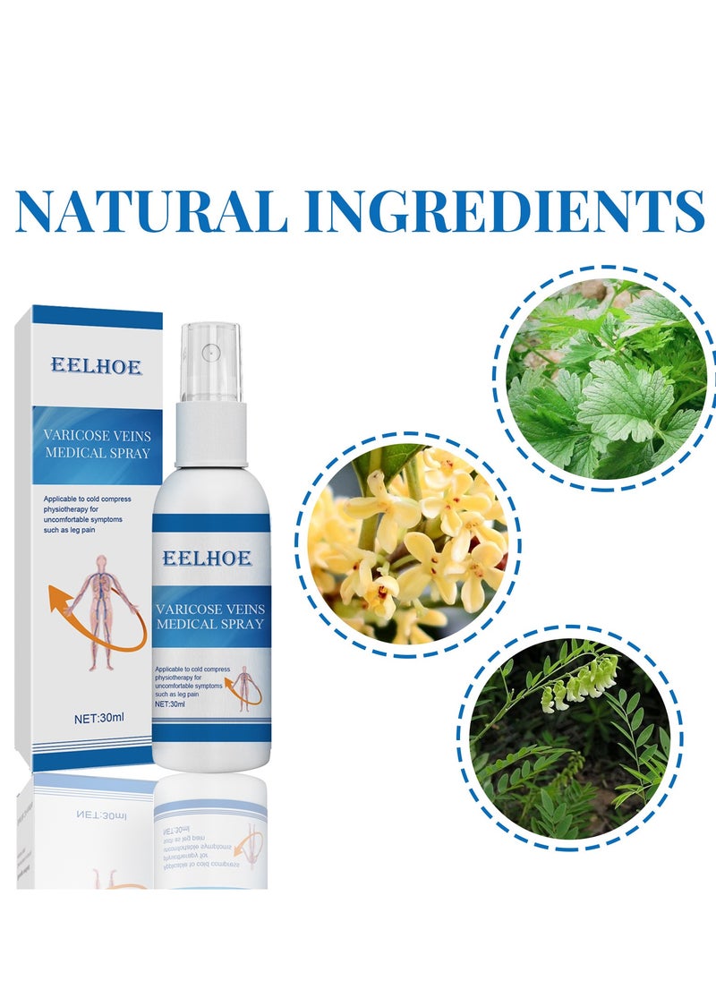 Varicose Veins Medical Cream, Eliminate Spider Veins Spray, Relieve Varicose Veins, Improve Blood Circulation, Relieve Leg Fatigue, Anti-Edema, Improve Blood Circulation and Quickly Reduce Swelling