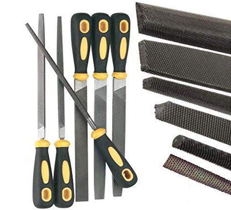 DIY Crafts Diy Crafts 10388 6411 12 Long Soft Grip Half Round Square Triangular Flat Tapered Rasp File Multicolor 6 Piece  - Image 1