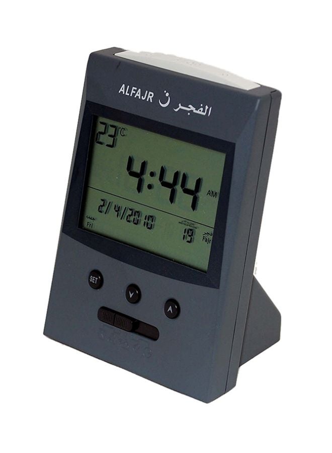 الفجر ساعة منبه مع صوت الأذان رمادي/أسود - Image 2