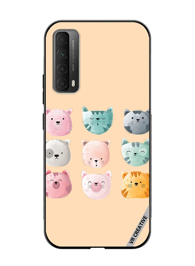 VR CREATIVE Protective Case Cover For Huawei Y7a Cute Faces Design Multicolour - Image 1