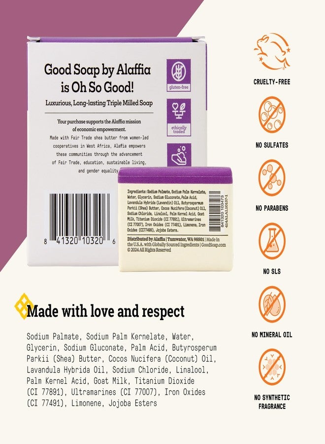 Alaffia Good Soap Lavender 2-Pack (8 Bars) - Long-Lasting, Triple-Milled with Fair Trade Shea Butter - Image 2
