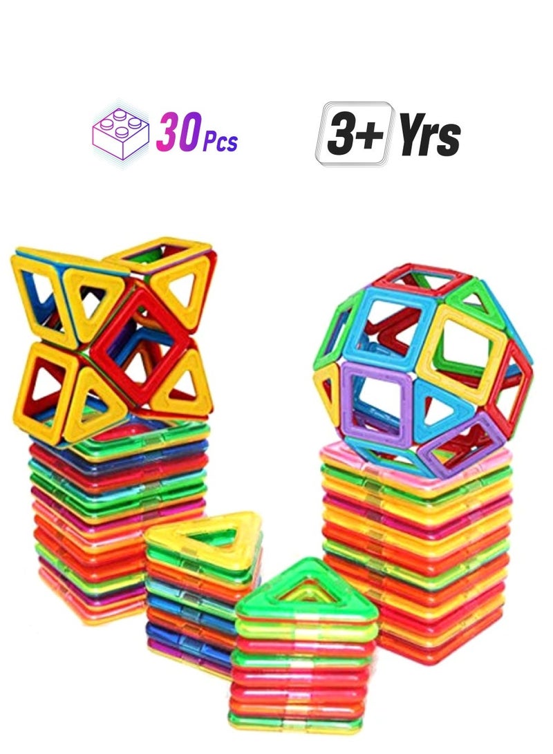 Tesco-Power 30-Piece Magnetic Building Blocks Set 30 - Image 1