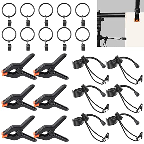 Rustark 22Pcs Backdrop Kit with Clips Clamps Rings Spring Clamps for Photography Video Studio - Image 1