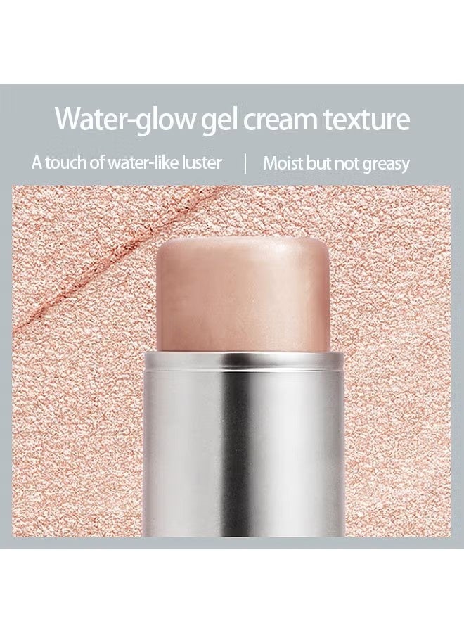 Kaxier Champagne Highlighter Stick, Sheer Shimmer Glow Face Highlighter, Radiance Balm for Glass Skin, Lightweight Creamy Multiuse Makeup Stick, Buildable Watercolor Makeup Balm #102 - Image 5