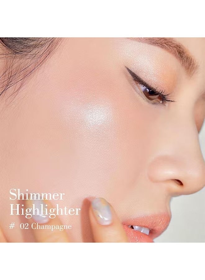 Kaxier Champagne Highlighter Stick, Sheer Shimmer Glow Face Highlighter, Radiance Balm for Glass Skin, Lightweight Creamy Multiuse Makeup Stick, Buildable Watercolor Makeup Balm #102 - Image 2