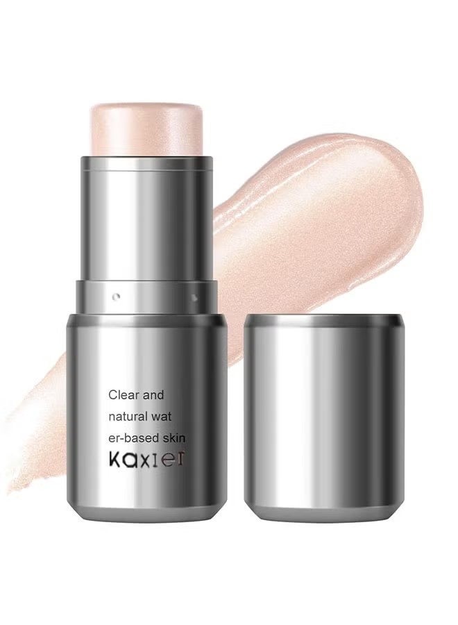 Kaxier Champagne Highlighter Stick, Sheer Shimmer Glow Face Highlighter, Radiance Balm for Glass Skin, Lightweight Creamy Multiuse Makeup Stick, Buildable Watercolor Makeup Balm #102 - Image 1