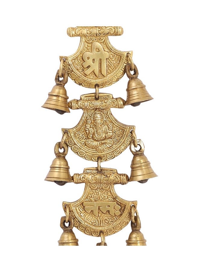 Two Moustaches Shree Ganeshaya Namah Brass Hanging Bells - Image 3