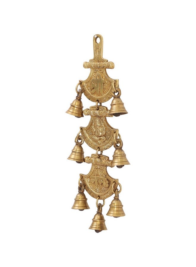Two Moustaches Shree Ganeshaya Namah Brass Hanging Bells - Image 4