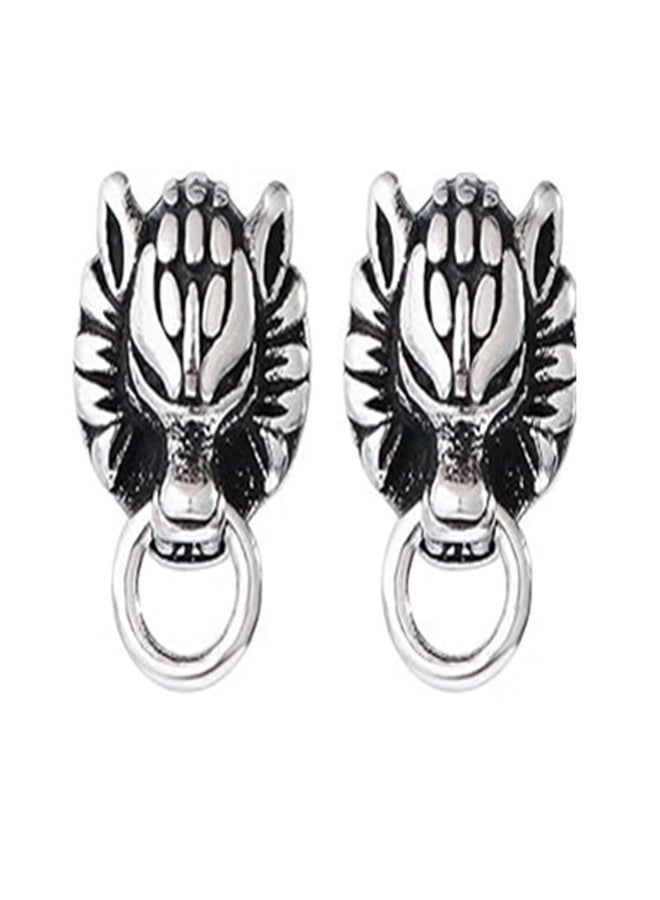 JinYu 2pcs Final FF7. Fantasy Cloud Wolf Earring and 10pcs Stickers ear stud Cosplay Earrings Prop Gifts for Men Women - Image 1