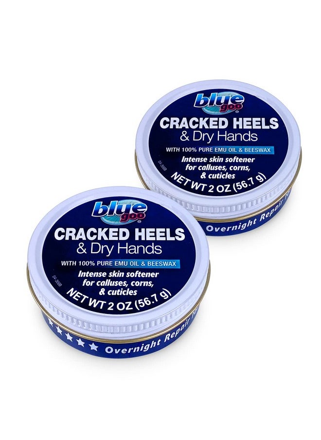 Blue Goo - Cracked Heels & Dry Hands Intense Skin Softener For Calluses Corns & Elbow Dryness Relief Fast Penetrating Hydrating Moisturizer Made W/ 100% Pure Emu Oil & Beeswax 2 Oz (2 Pack) - Image 1