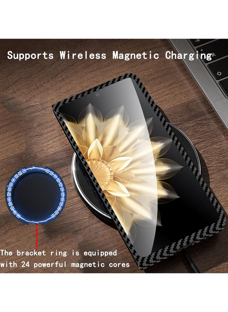 عام [حافظة ممغنطة] لجهاز Honor Magic V2، [مصممة لتقنية Magsafe]، مع حامل وحلقة، قوية مقاومة للصدمات، رقيقة جدًا من البولي كربون الصلب - Image 2