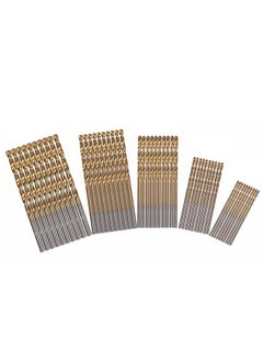 Generic 50PCS Titanium Micro Twist Drill Bits 1mm, 1.5mm, 2mm, 2.5mm, 3mm,-10pcs for Each,Small Fully Ground Mini Drill Bits  - Image 1