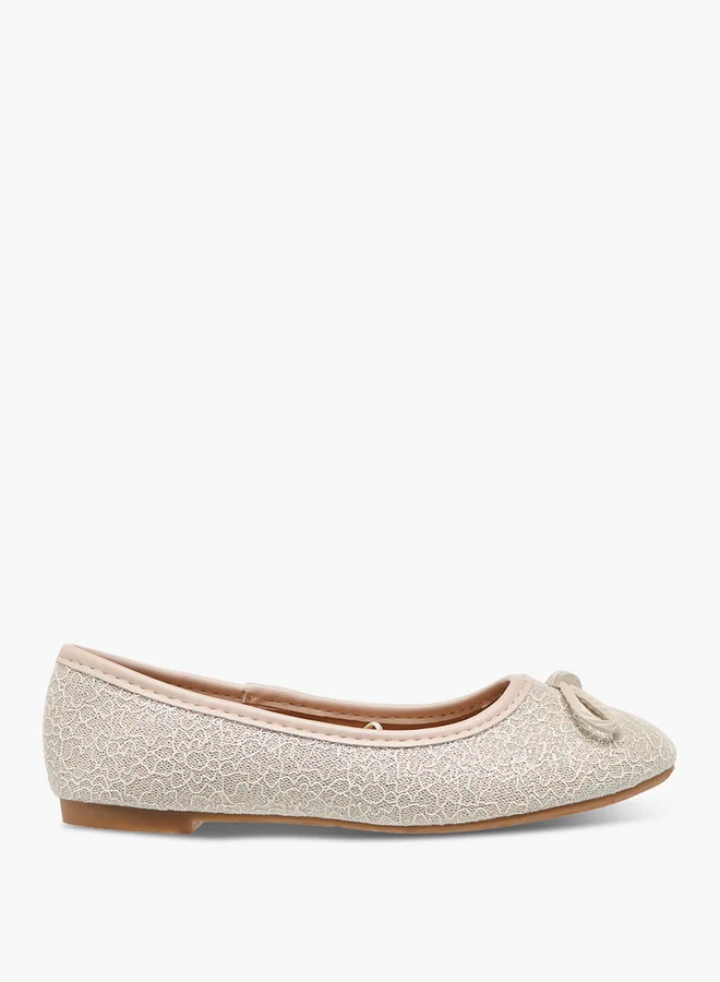 Flora Bella By Shoexpress Bow Accent Slip-On Ballerina Shoes