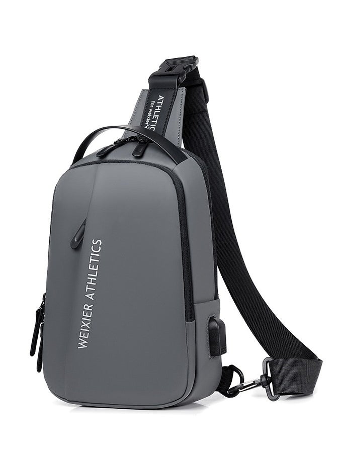 WEIXIER - Men's Small Shoulder Bag Waterproof Slim Chest Bags Casual Daypack for Travel Cycling - Image 1