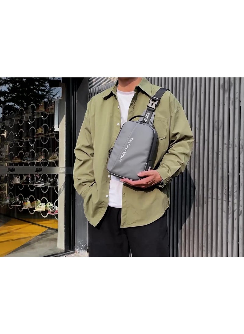 WEIXIER - Men's Small Shoulder Bag Waterproof Slim Chest Bags Casual Daypack for Travel Cycling - Image 1