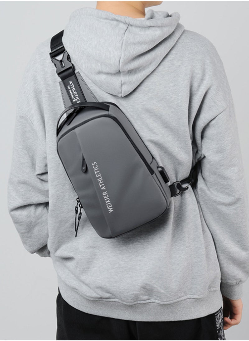WEIXIER - Men's Small Shoulder Bag Waterproof Slim Chest Bags Casual Daypack for Travel Cycling - Image 1