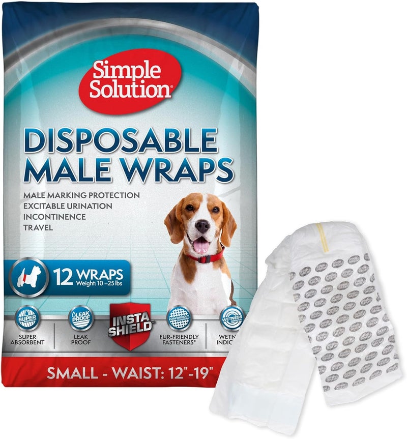 Simple Solution Disposable Male Wraps, 12 - 19 inches, Small, 12 Pieces - Image 1