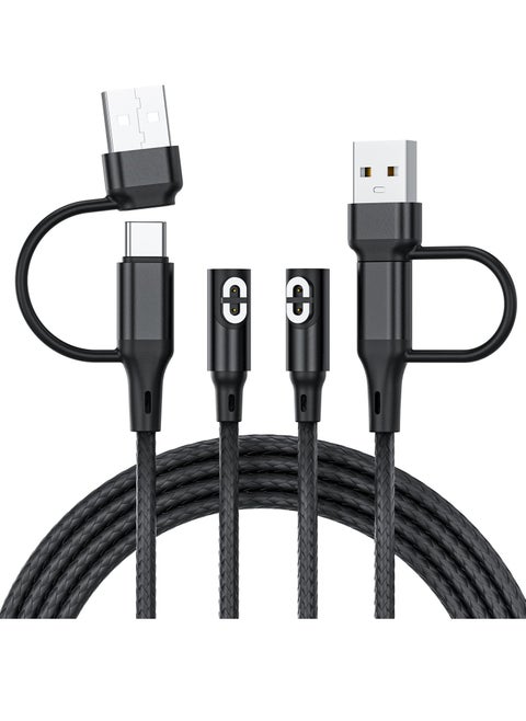2 Pack 2 in 1 USB A+C for shokz Charging Cable, Shokz Charger for AfterShokz Aeropex AS800/Shokz OpenRun Pro/OpenRun/OpenRun Mini/OpenComm USB C and USB A Cord for Aftershokz Headphones Charger