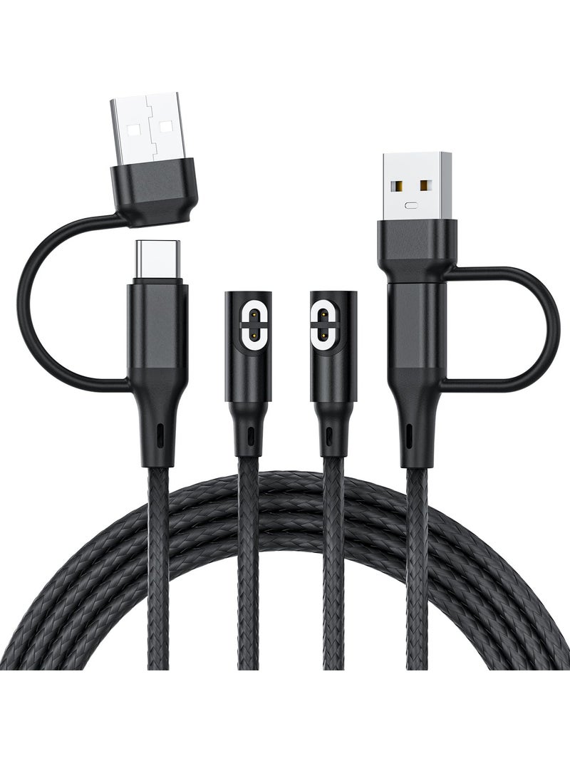 SYOSI - 2 Pack 2 in 1 USB A+C for shokz Charging Cable, Shokz Charger for AfterShokz Aeropex AS800/Shokz OpenRun Pro/OpenRun/OpenRun Mini/OpenComm USB C and USB A Cord for Aftershokz Headphones Charger - Image 1
