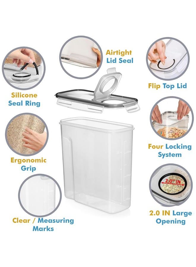 Shazo 2 Pack (2.5L / 84 Oz) EXTRA Large Airtight Food Storage Cereal Containers for Bulk Food Storage BPA-Free Plastic Container, Pantry Organization and Canister for Rice, Pasta, Sugar & Flour - Image 3