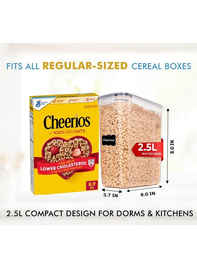 Shazo 2 Pack (2.5L / 84 Oz) EXTRA Large Airtight Food Storage Cereal Containers for Bulk Food Storage BPA-Free Plastic Container, Pantry Organization and Canister for Rice, Pasta, Sugar & Flour - Image 2